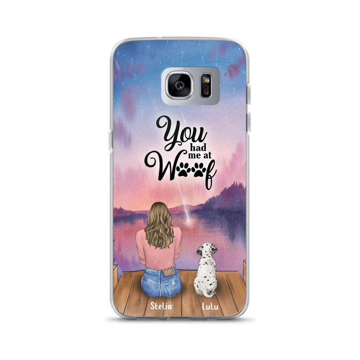 Personalized Dog Mom Phone Case - Gifts For Dog Lovers With Up to 4 Dogs - You Had Me At Woof - Case For iPhone, Samsung And Xiaomi