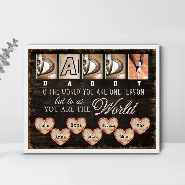 Personalized Father's Day Baseball Poster - Gift Idea For Dad - To Us You Are The World