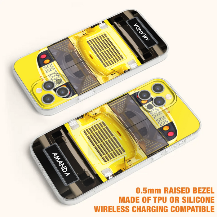 Personalized School Bus Phone Case - Gift Idea For School Bus Lovers - Case For iPhone, Samsung and Xiaomi