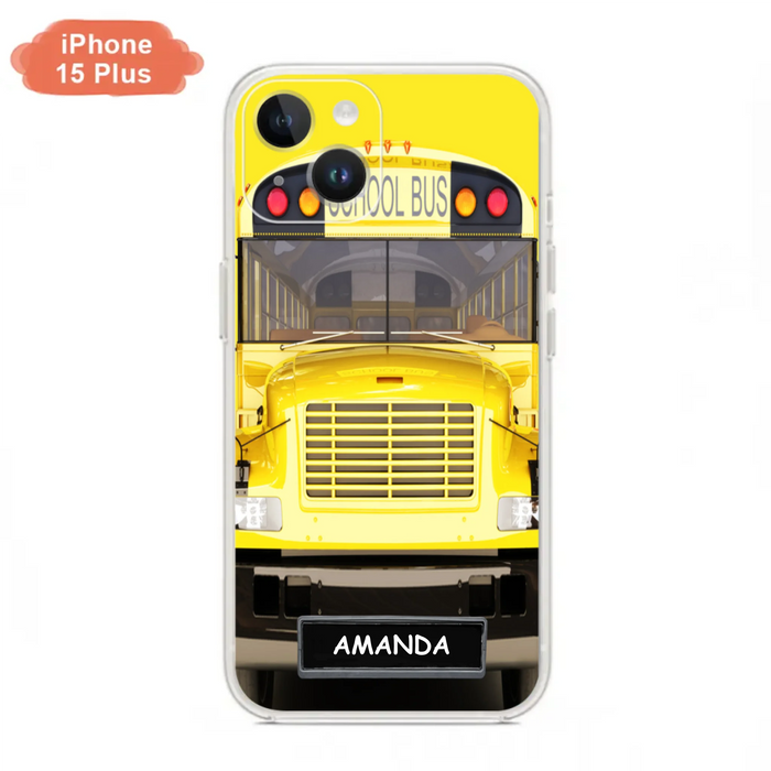 Personalized School Bus Phone Case - Gift Idea For School Bus Lovers - Case For iPhone, Samsung and Xiaomi