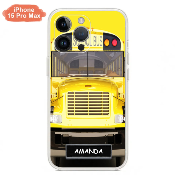 Personalized School Bus Phone Case - Gift Idea For School Bus Lovers - Case For iPhone, Samsung and Xiaomi