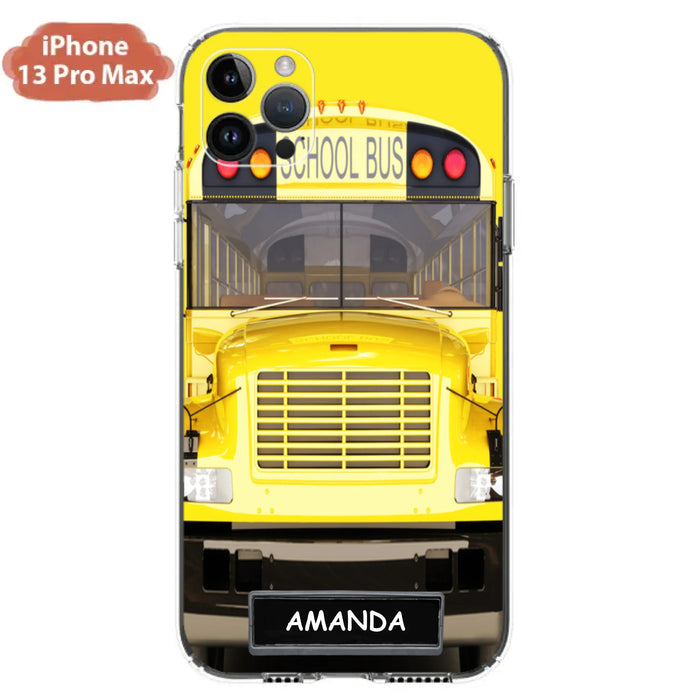 Personalized School Bus Phone Case - Gift Idea For School Bus Lovers - Case For iPhone, Samsung and Xiaomi