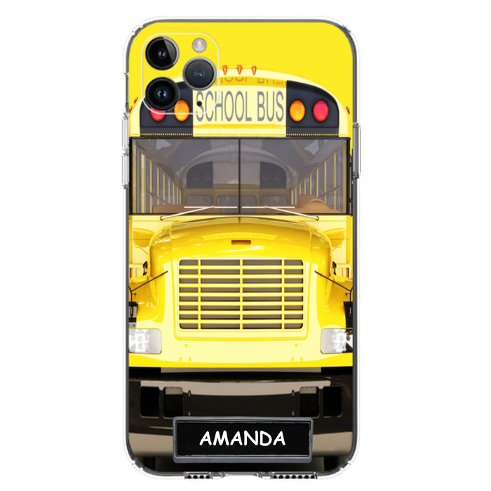 Personalized School Bus Phone Case - Gift Idea For School Bus Lovers - Case For iPhone, Samsung and Xiaomi
