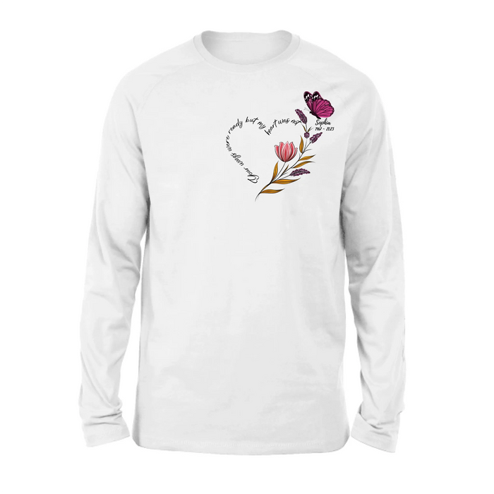 Personalized Memorial Shirt/Hoodie - Memorial Gift Idea for Mother's Day/Father's Day - Your Wings Were Ready But My Heart Was Not