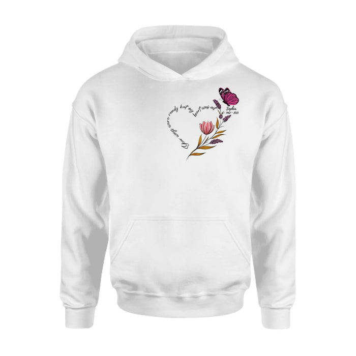 Personalized Memorial Shirt/Hoodie - Memorial Gift Idea for Mother's Day/Father's Day - Your Wings Were Ready But My Heart Was Not