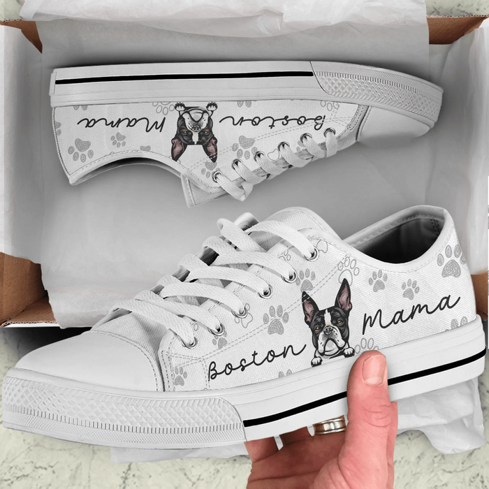 Personalized Front Dog Low Top Sneakers - Gift Idea For Dog Mom/Dog Dad