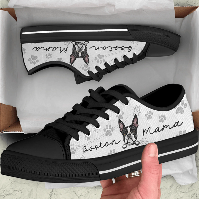 Personalized Front Dog Low Top Sneakers - Gift Idea For Dog Mom/Dog Dad