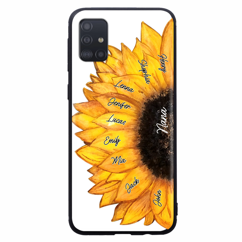 Custom Personalized Sunflower Grandma Phone Case -Upto 9 Kids - Mother's Day Gift Idea for Mom/Grandma