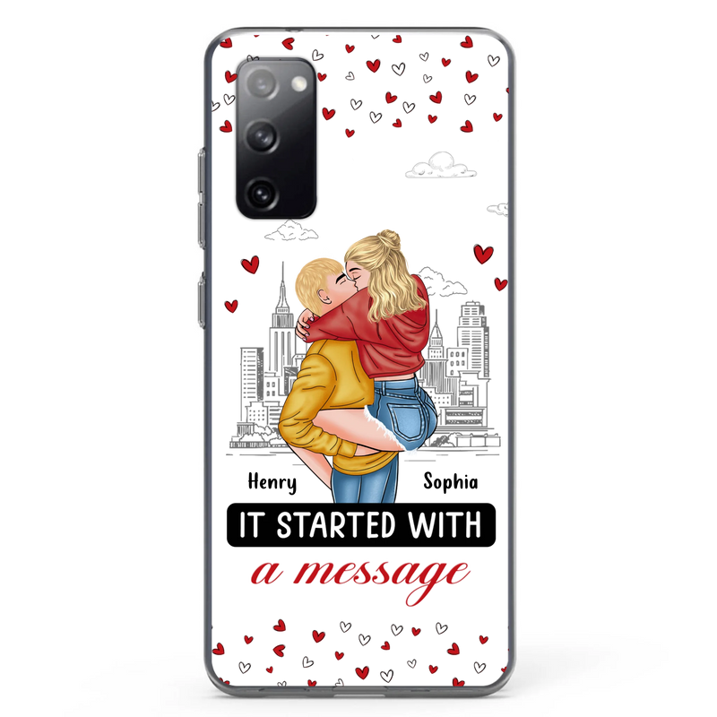 Custom Personalized Couple Phone Case For iPhone/ Samsung - Gift Idea For Couple - It Started With A Message