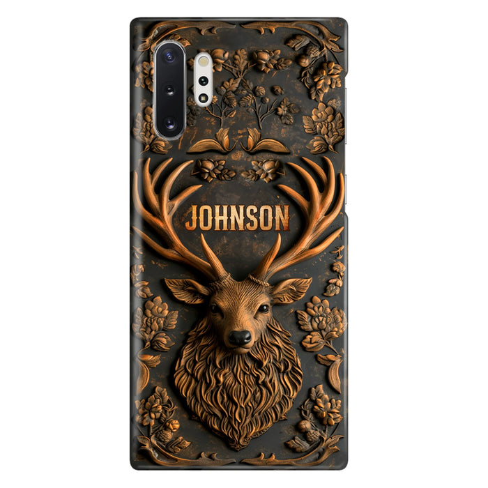Personalized Deer Hunting 3D Printed Effect Phone Case - Gift Idea For Hunting Lover - Case For iPhone/Samsung