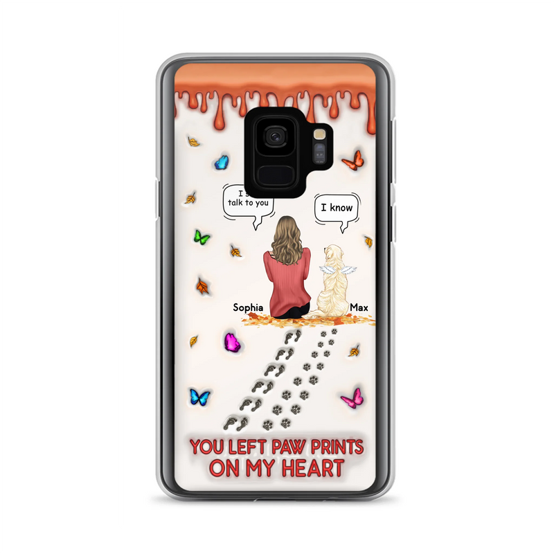 Personalized Memorial Dog Phone Case - Memorial Gift Idea For Dog/Cat Lover - Case For iPhone/Samsung - You Left Paw Prints On My Heart