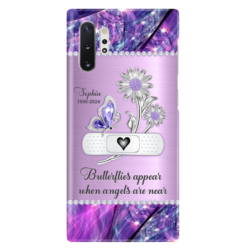 Custom Personalized Memorial Phone Case - Memorial Gift For Family Member - Butterflies Appear When Angels Are Near - Case For iPhone/ Samsung