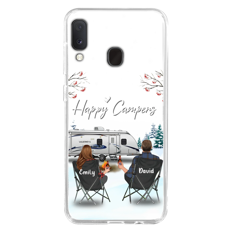 Personalized Camping Phone Case - Gift Idea For Camping Lover/Couple/Family/Friends - Happy Campers - Case For iPhone/Samsung