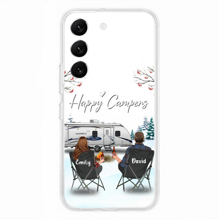 Personalized Camping Phone Case - Gift Idea For Camping Lover/Couple/Family/Friends - Happy Campers - Case For iPhone/Samsung