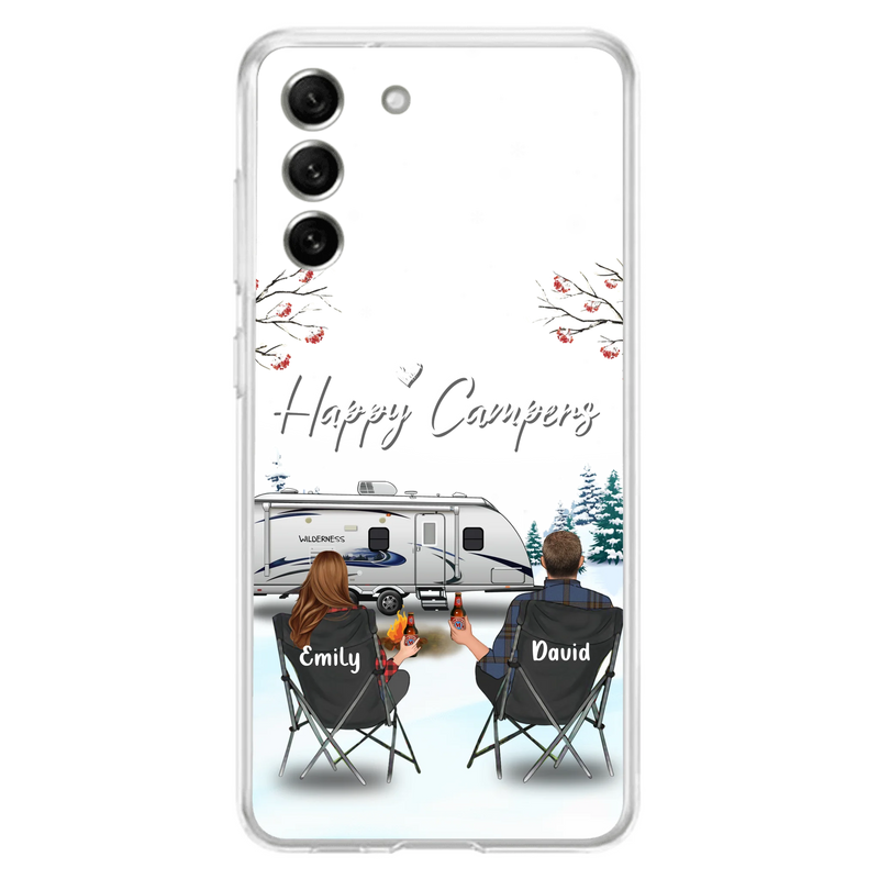 Personalized Camping Phone Case - Gift Idea For Camping Lover/Couple/Family/Friends - Happy Campers - Case For iPhone/Samsung