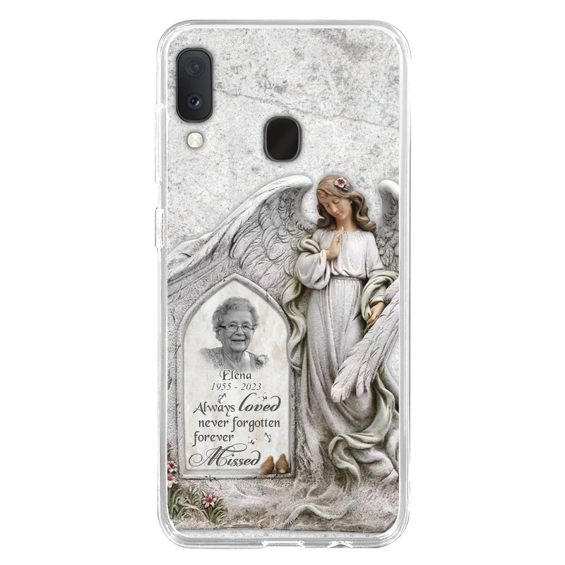 Custom Personalized Memorial Photo Phone Case - Memorial Gift Idea For Family Member - Always Loved Never Forgotten Forever Missed - Case For iPhone/Samsung