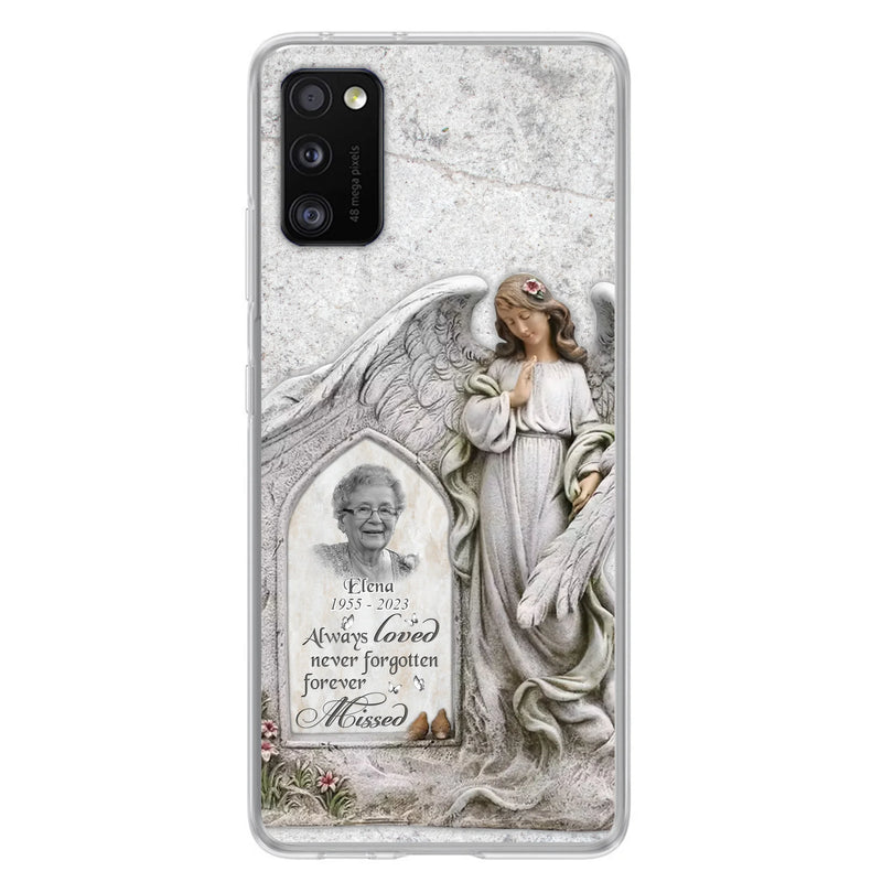 Custom Personalized Memorial Photo Phone Case - Memorial Gift Idea For Family Member - Always Loved Never Forgotten Forever Missed - Case For iPhone/Samsung