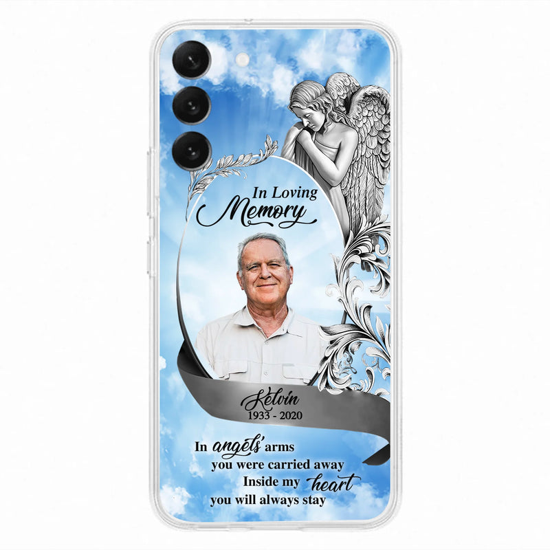 Custom Personalized Memorial Photo Phone Case - Memorial Gift Idea for Family - Inside My Heart You Will Always Stay - Case For iPhone/Samsung