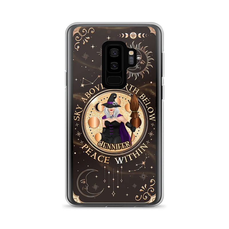 Custom Personalized Witch Phone Case - Halloween Gift Idea For Girl - Wiccan Decor/Pagan Decor - As Above So Below - Cases For iPhone And Samsung