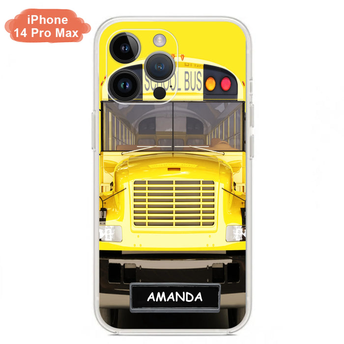 Custom Personalized School Bus Phone Case - Gift Idea For School Bus Lovers - Case For iPhone, Samsung and Xiaomi