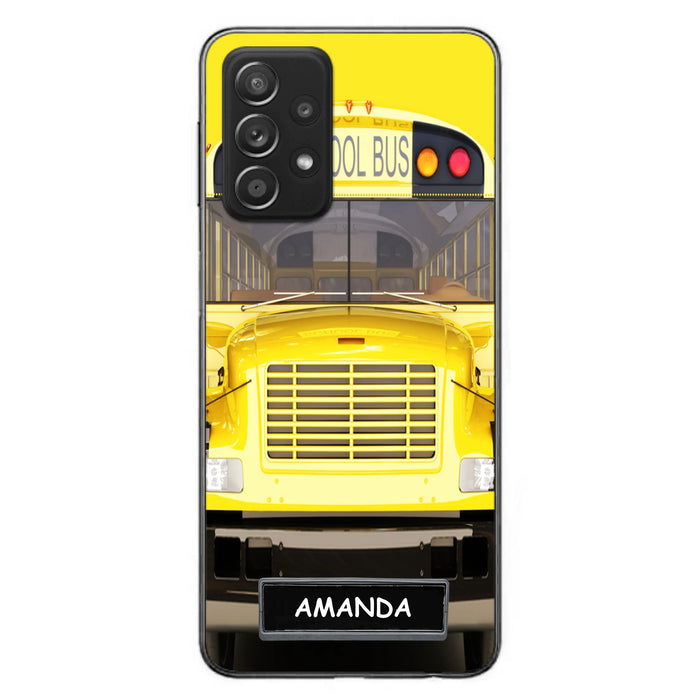 Personalized School Bus Phone Case - Gift Idea For School Bus Lovers - Case For iPhone, Samsung and Xiaomi