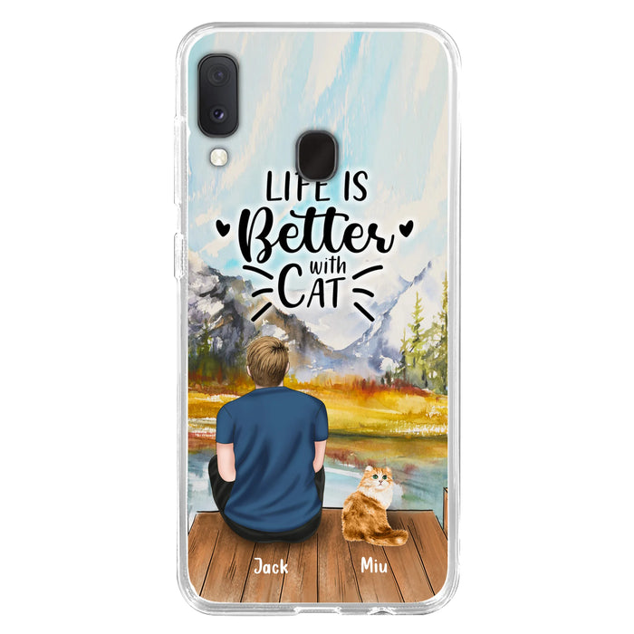 Custom Personalized Cat Dad Phone Case - Gifts For Cat Lovers With Upto 4 Cats - Best Cat Dad Ever - Case For iPhone, Samsung And Xiaomi