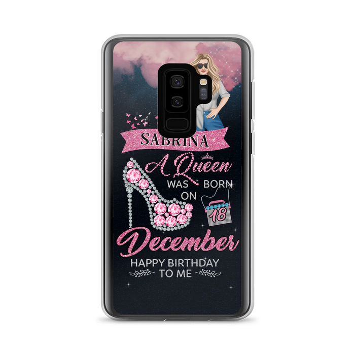 Custom Personalized Birthday Queen Phone Case - Gift Idea For Friends/Birthday - A Queen Was Born - Case for iPhone/Samsung
