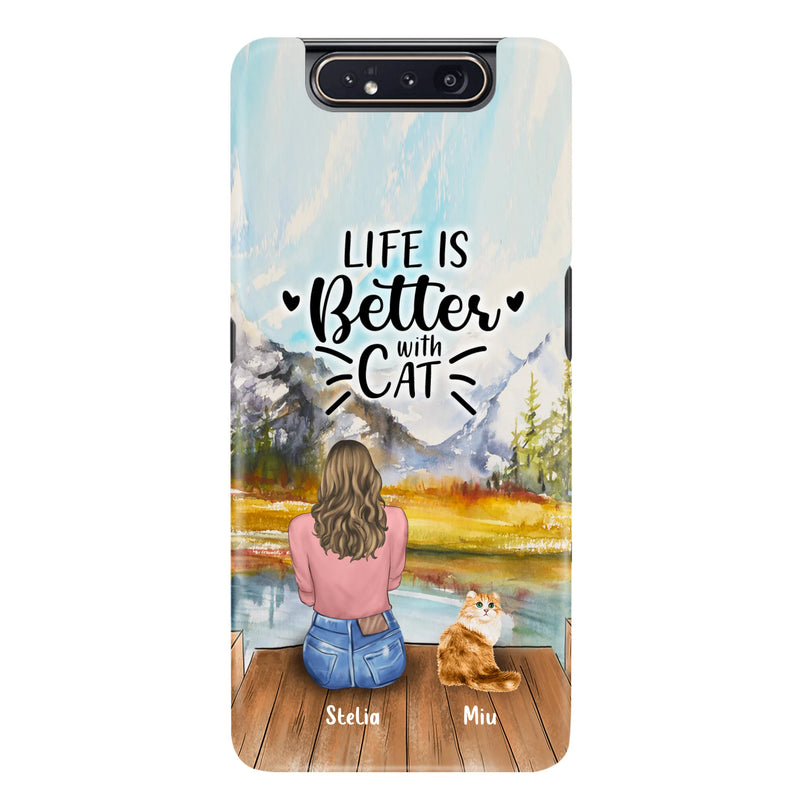 Custom Personalized Cat Mom Phone Case - Gifts For Cat Lovers With Upto 4 Cats - You Had Me At Meow - Case For iPhone(Update Iphone 14), Samsung And Xiaomi