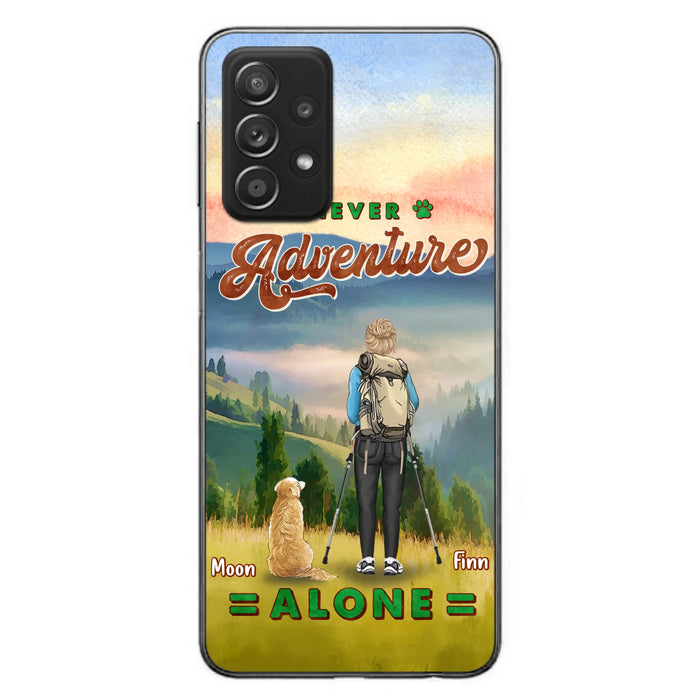 Custom Personalized Solo Hiking With Dogs Phone Case - Woman/Man With Upto 4 Dogs - Gift Idea For Hiking Lovers - Cases For iPhone and Samsung