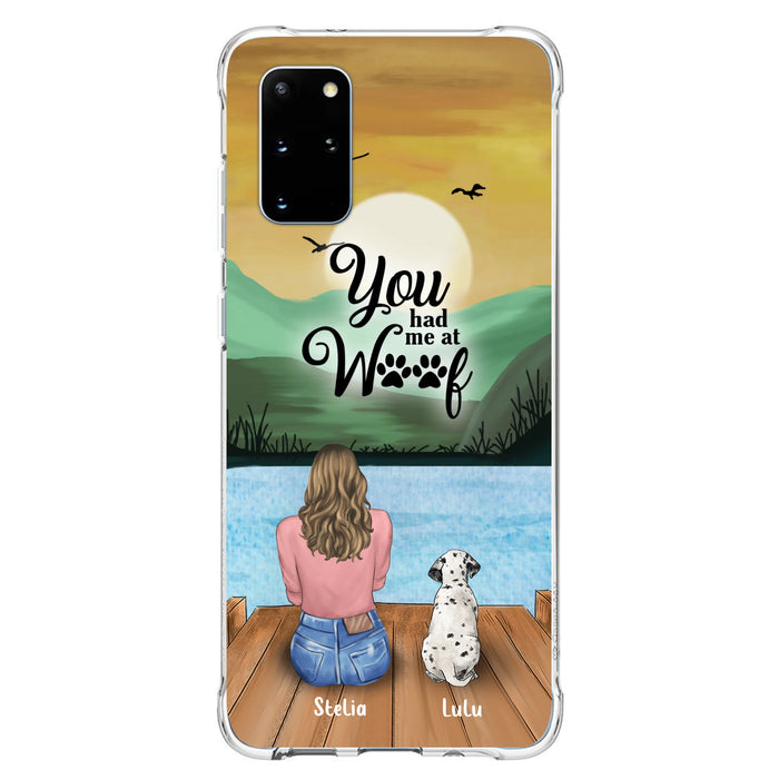 Custom Personalized Dog Mom Phone Case - Gifts For Dog Lover With Upto 4 Dogs - You Had Me At Woof