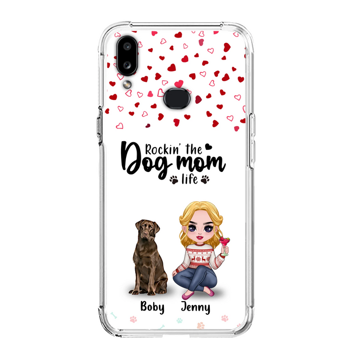 Custom Personalized Dog Mom Front Phone Case - Upto 5 Dogs - Gift Idea For Dog Lover - Rockin' The Dog Mom Life - Case For iPhone And Samsung