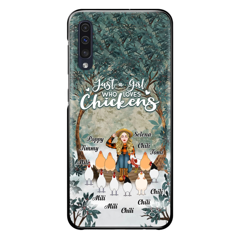 Custom Personalized Just A Girl Who Loves Chickens Phone Case - Girl With Upto 10 Chickens - Case For iPhone And Samsung