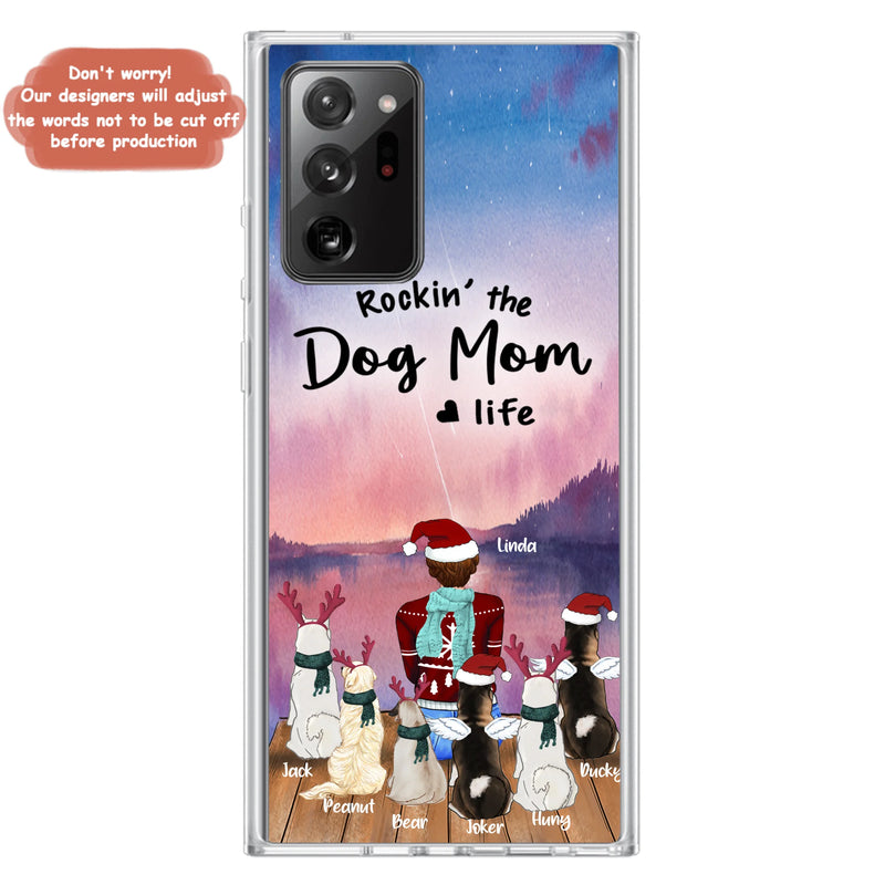 Personalized Christmas Pet Mom/Dad Phone Case - Up to 6 Pets - Rock'in The Dog Mom Life