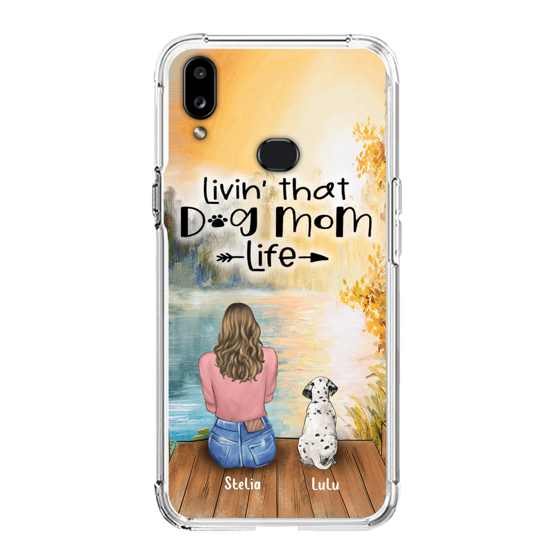Personalized Dog Mom Phone Case - Up to 4 Dogs - Gift for Dog Lovers - Livin' with dog mom life