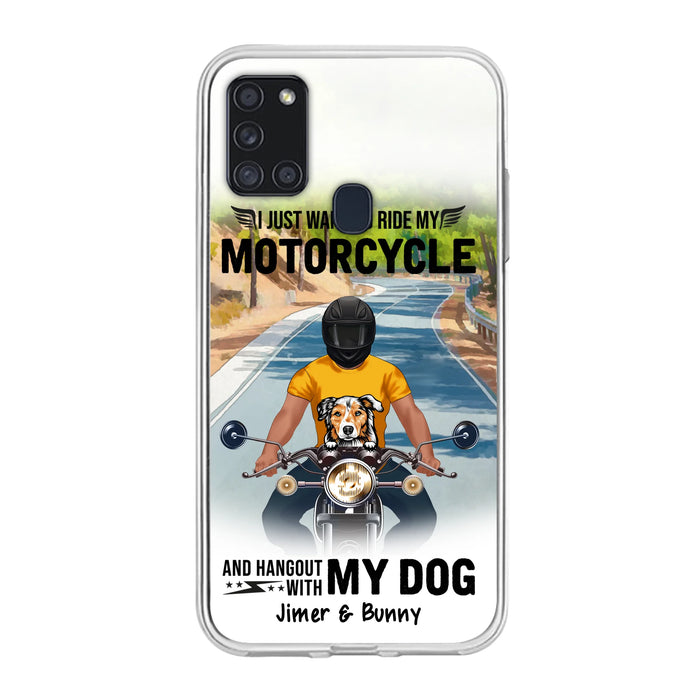 Custom Personalized Dog With Biker Phone Case - Upto 3 Dogs - Gifts For Dog Lover - Hangout With My Dog - Phone Case For iPhone And Samsung