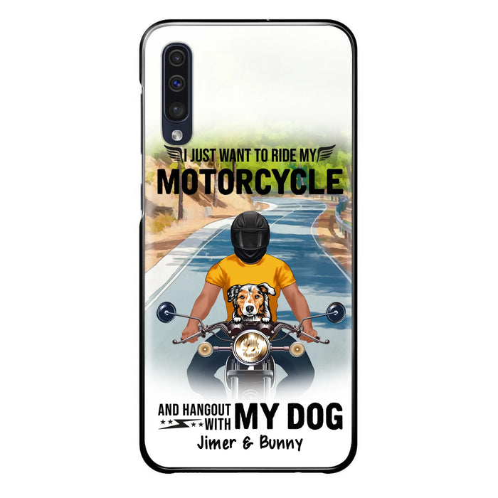 Custom Personalized Dog With Biker Phone Case - Upto 3 Dogs - Gifts For Dog Lover - Hangout With My Dog - Phone Case For iPhone And Samsung