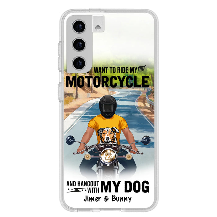 Custom Personalized Dog With Biker Phone Case - Upto 3 Dogs - Gifts For Dog Lover - Hangout With My Dog - Phone Case For iPhone And Samsung