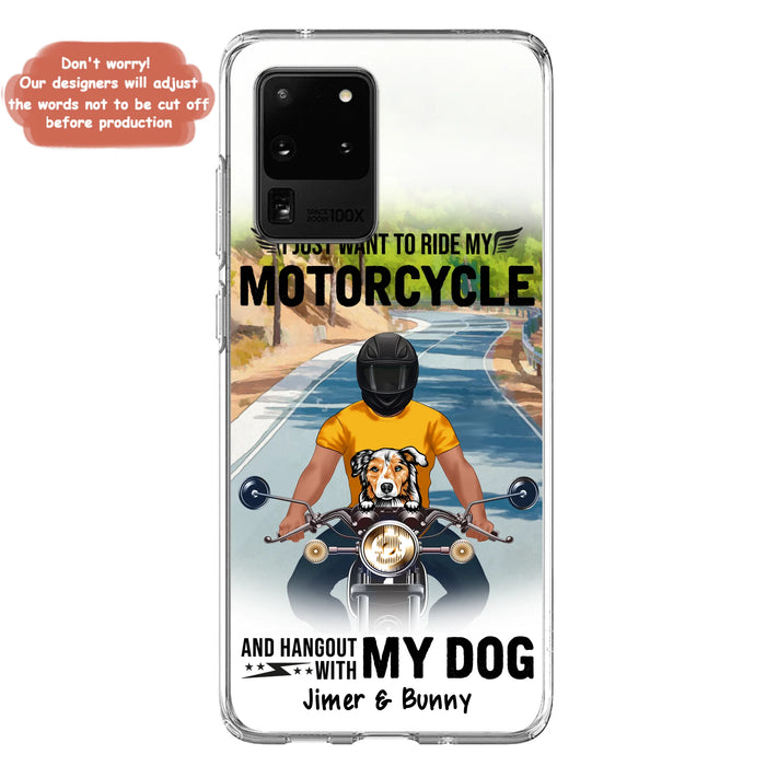 Custom Personalized Dog With Biker Phone Case - Upto 3 Dogs - Gifts For Dog Lover - Hangout With My Dog - Phone Case For iPhone And Samsung