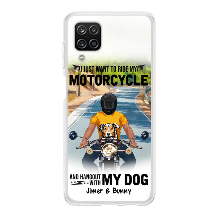 Custom Personalized Dog With Biker Phone Case - Upto 3 Dogs - Gifts For Dog Lover - Hangout With My Dog - Phone Case For iPhone And Samsung