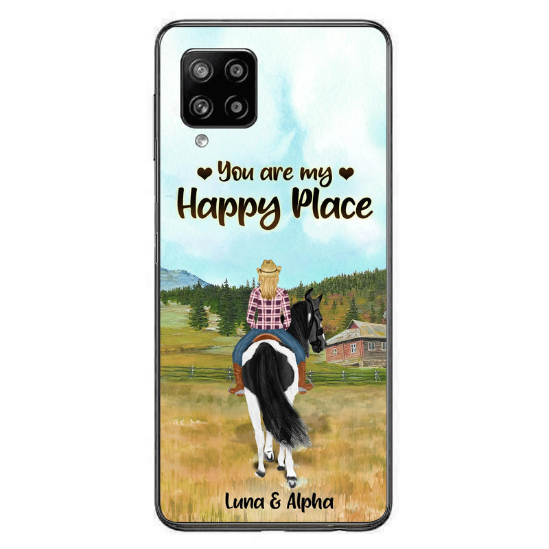 Custom Personalized Horse Riding Phone Case - You Are My Happy Place - Case Phone For iPhone And Samsung