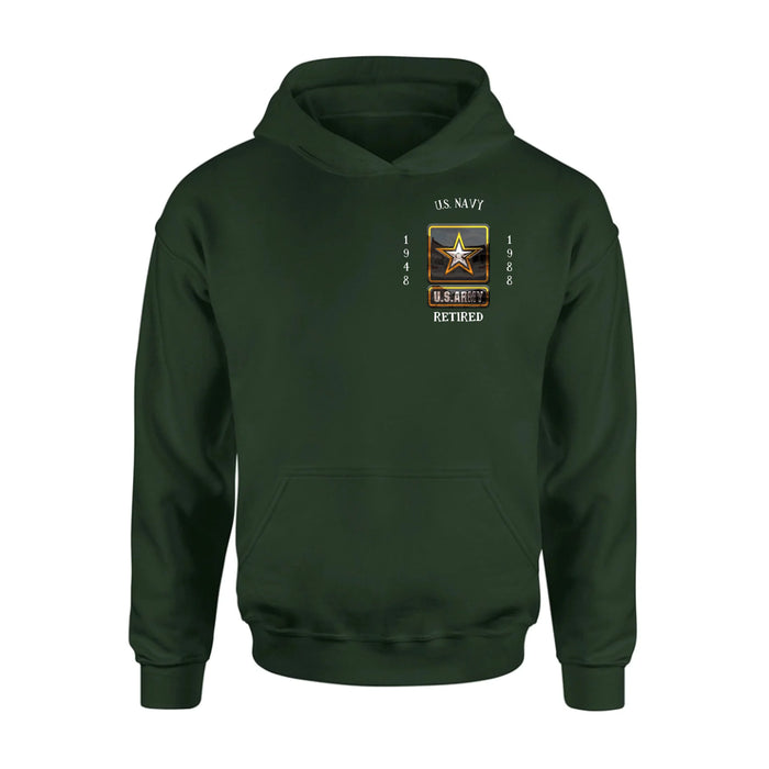 Personalized Retired Veteran Shirt/Hoodie - Father's Day Gift Idea for Veteran