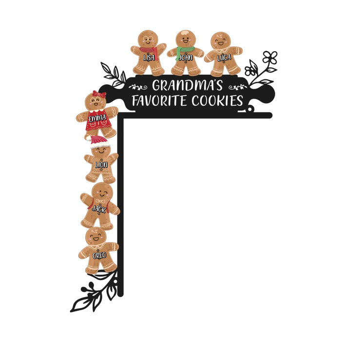 Personalized Grandma Metal Corner Sign - Christmas Gift Idea For Grandma - Grandma's Favorite Cookies