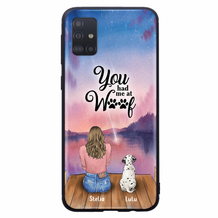 Custom Personalized Dog Mom Phone Case - Gifts For Dog Lovers With Upto 4 Dogs - You Had Me At Woof - Case For iPhone, Samsung