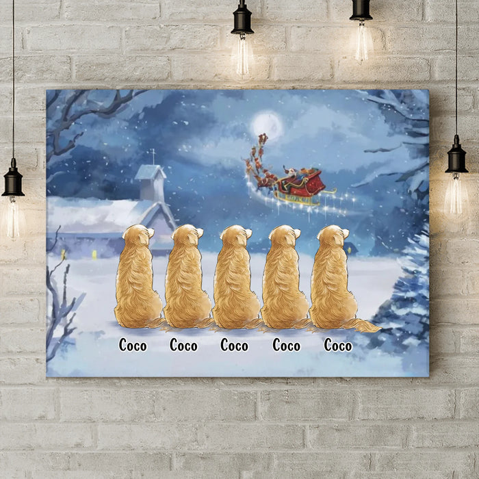 Personalized Dog Canvas - Christmas Gift Idea For Pet Lovers - Up to 5 Pets