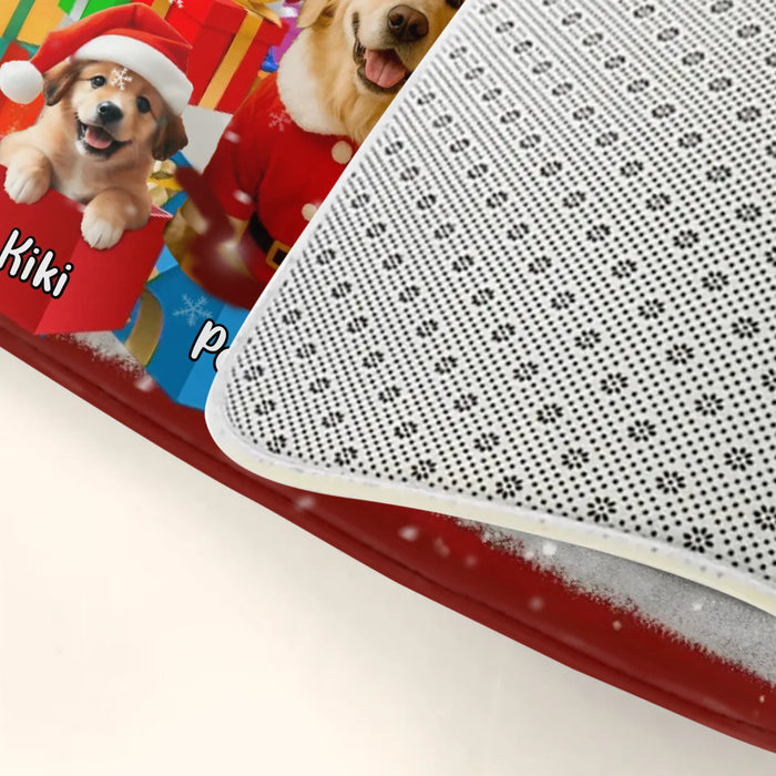 Personalized Dog Family Doormat - Christmas Gift Idea For Dog Lover - Upload Photo - Up to 5 Dogs