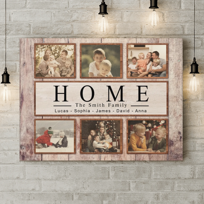 Personalized Home Family Canvas - Upload Photos - Family Gift Idea