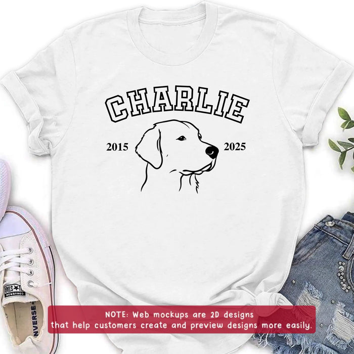 Personalized Dog Memorial Embroidered Shirt/ Hoodie - Custom Dog Photo with Name & Years - Gift for Dog Lovers