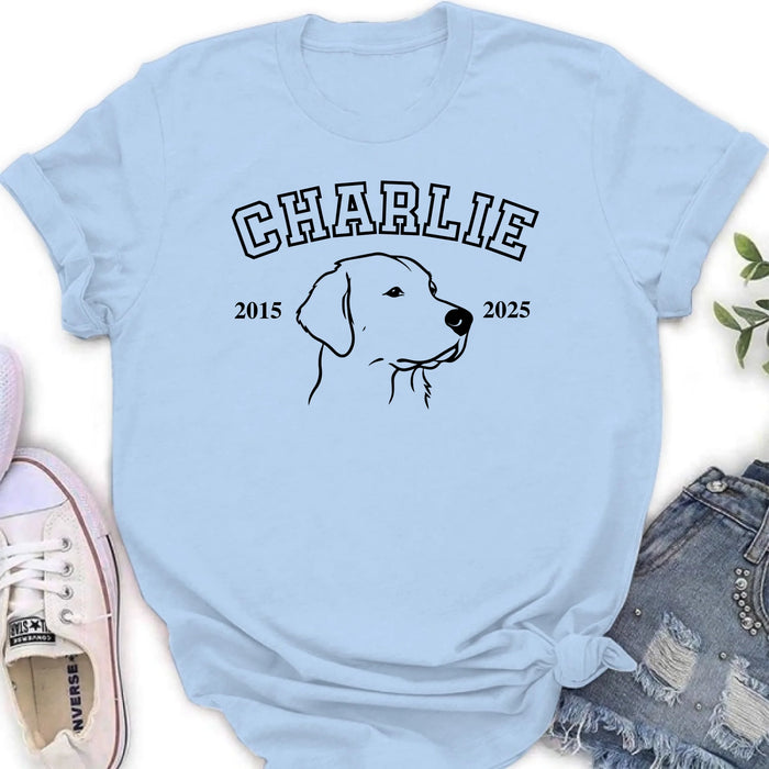 Personalized Dog Memorial Embroidered Shirt/ Hoodie - Custom Dog Photo with Name & Years - Gift for Dog Lovers