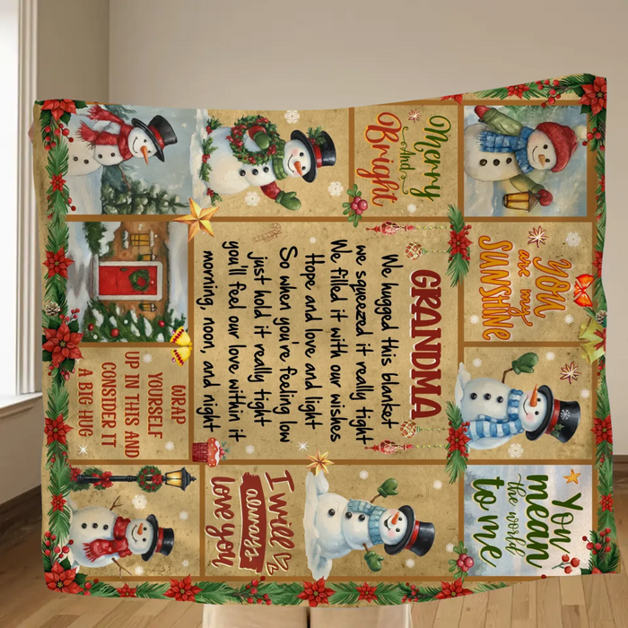 To My Grandma/ Nana Fleece Throw Blanket/ Quilt - Christmas Gift Idea - You Mean The World To Me