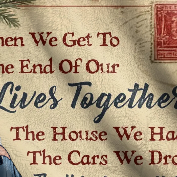 Personalized Old Couple Fleece Throw Blanket/ Quilt – Custom Names – Romantic Anniversary, Valentine’s Day or Christmas Gift for Couples